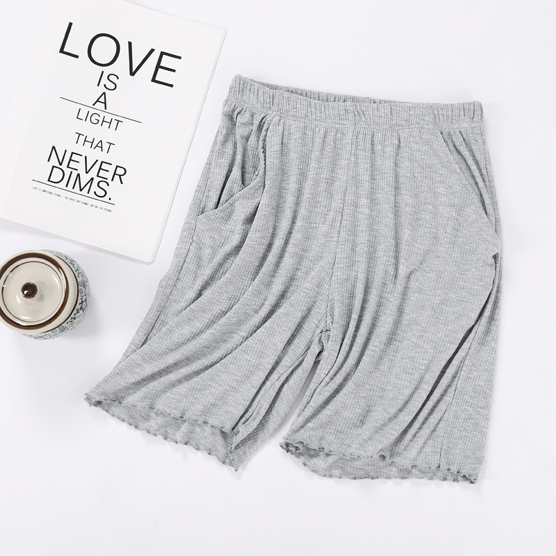 Fdfklak Modal Pantaloni de acasă pentru femei Îmbrăcăminte la lounge de vară Pantaloni de pijama scurti largi Pantaloni de pijama Pantaloni de pijama alb/negri