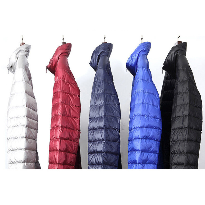 Meeste valge pardi sulejope aastaringselt ülikerge, pakitav jakk, krae, õhuke kapuutsiga veekindel sulejope 2023