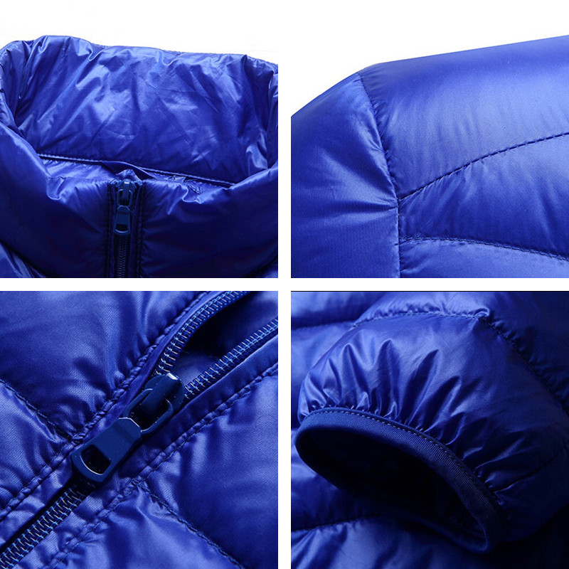 Meeste valge pardi sulejope aastaringselt ülikerge, pakitav jakk, krae, õhuke kapuutsiga veekindel sulejope 2023