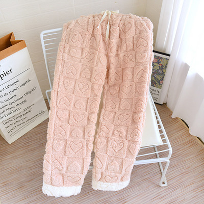 Φθινόπωρο/Χειμώνας 2023 Νέο γυναικείο φανελένιο παντελόνι ύπνου Γυναικείο κοραλλί βελούδινο παντελόνι Home Παντελόνι φαρδύ και χαριτωμένο παντελόνι πιτζάμα