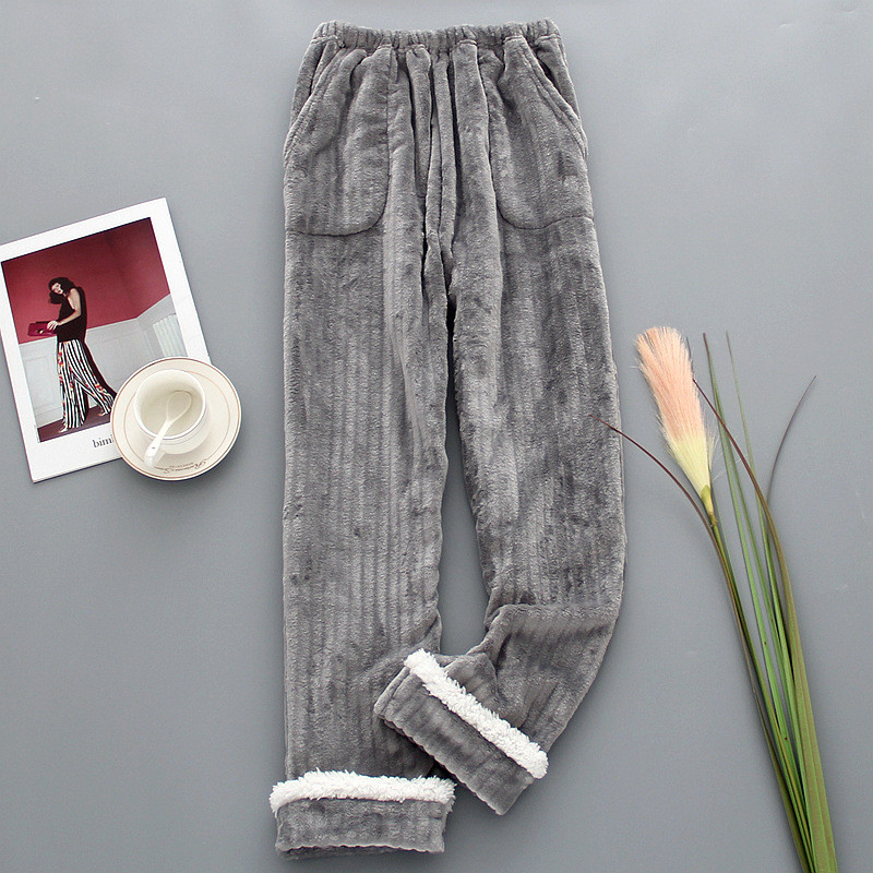 Pantaloni de uz casnic de toamnă și iarnă pentru femei, catifea corai gros, pantaloni de mărime plus pantaloni pantaloni casual pijamale femei