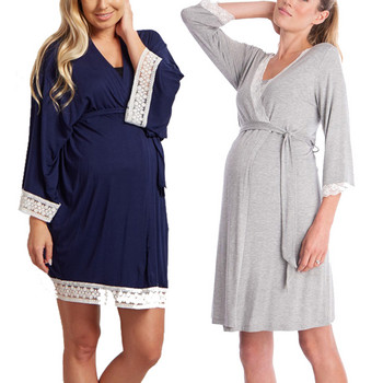 Дантелена пижама за бременни, халат, домашно облекло, спално облекло за кърмачки, нощно облекло Ropa Mujer Embarazada Premama