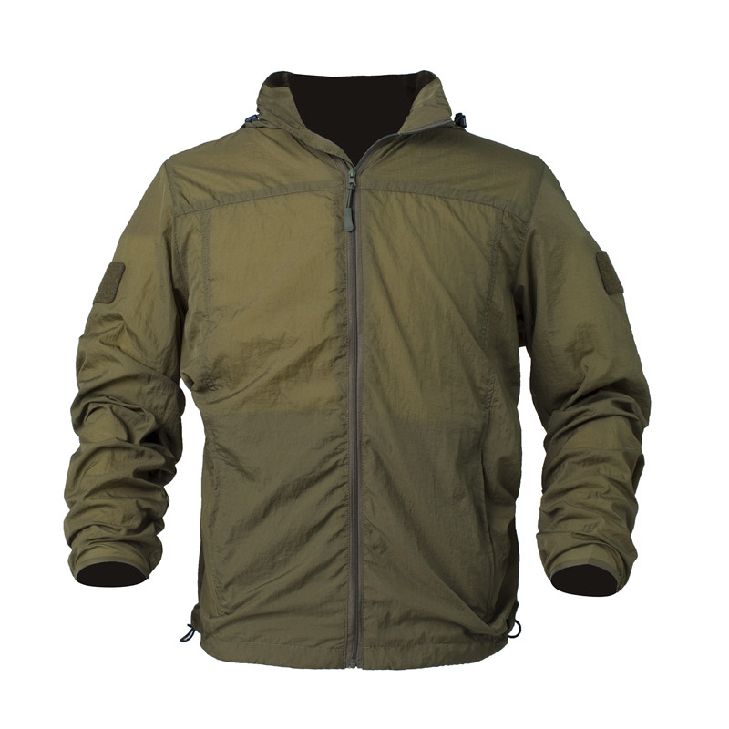 Φορητό Στρατιωτικό Αδιάβροχο Μπουφάν Ανδρικό Ελαφρύ Καλοκαιρινό εξαιρετικά ελαφρύ νάιλον Skin Tactical Jacket Camouflage Skin Coat 5XL