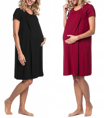 Καλοκαίρι έγκυες γυναίκες Νοσοκομειακά ενδύματα νοσηλευτικής εγκυμοσύνης Πυζόνια συνονθύλευμα Θηλασμός Φορέματα για μωρά μαμά Casual νυχτικό