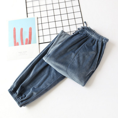 Sügisel ja talvel uus paar sametpüksid soojad meeste püksid paksud soojad püksid kodupüksid naiste pidžaamapüksid flanellist lounge püksid