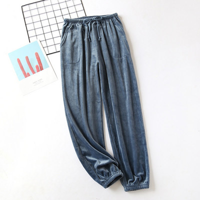 Sügisel ja talvel uus paar sametpüksid soojad meeste püksid paksud soojad püksid kodupüksid naiste pidžaamapüksid flanellist lounge püksid