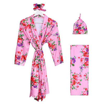 Rasedatele naistele imetavatele öösärkidele kleit magamisriided tulevasele emale raseda pidžaama beebi mähisega tekk peapaela müts 4 tk komplektid