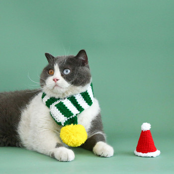 Χριστουγεννιάτικο σετ Φουλάρι για κατοικίδιο σκύλο και λαιμό γάτας Κολάρο φωτογραφία διακόσμηση Κολάρο για κατοικίδιο γάτα σκύλος Γιορτινό πάρτι Αξεσουάρ γατάκι