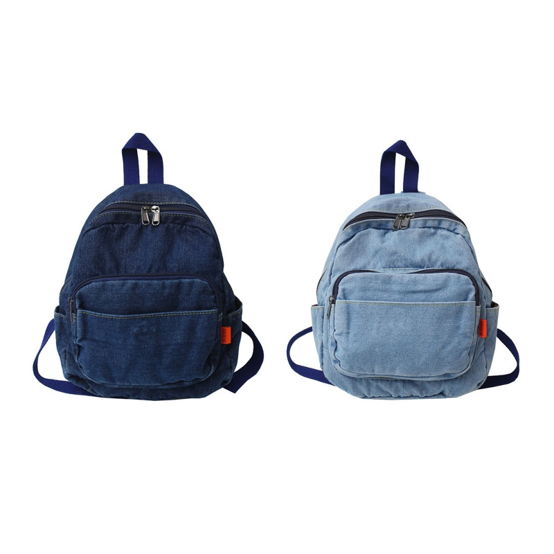D0LF Dámsky batoh Vintage Denim School Bookbag Casual Daypack Rucksack Bag Bag for Teenager Girls