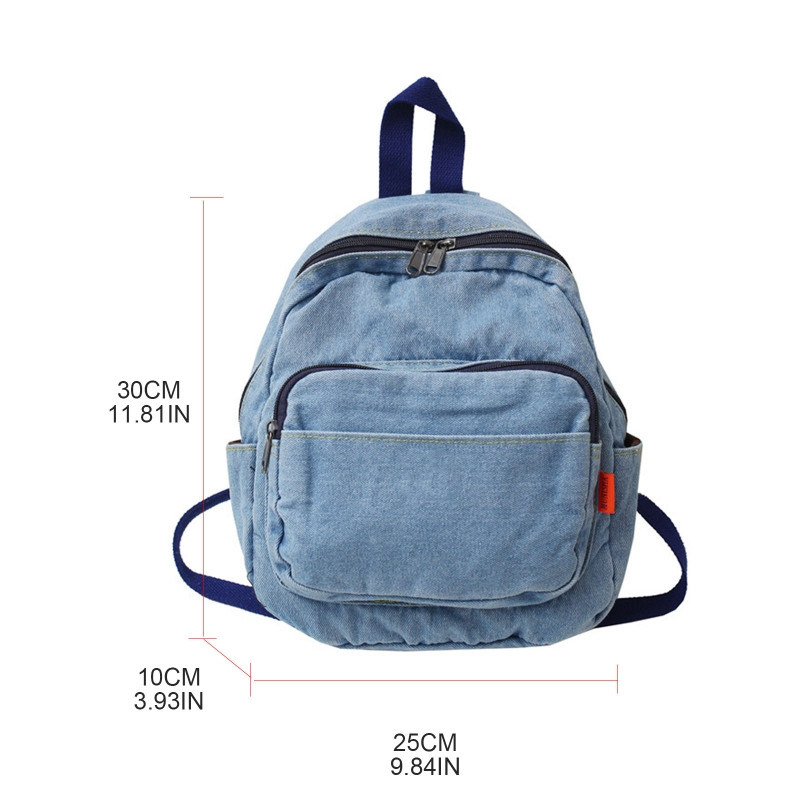 D0LF Dámsky batoh Vintage Denim School Bookbag Casual Daypack Rucksack Bag Bag for Teenager Girls