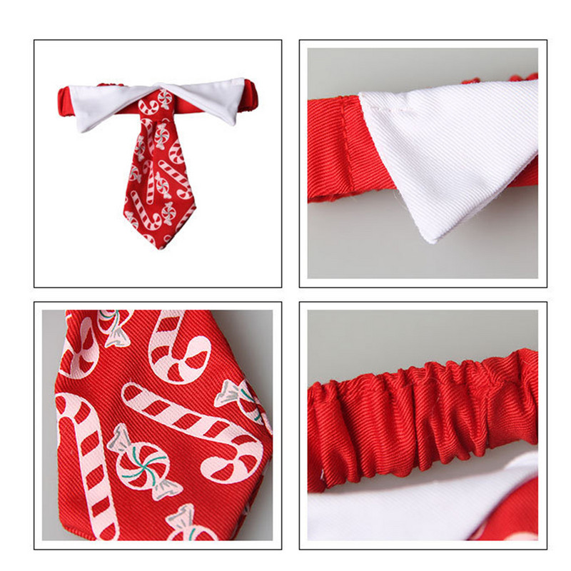 Γιακά με μοτίβο καραμέλας για γάτα Φεστιβάλ Χριστουγεννιάτικων γραβατών Πρωτοχρονιάς Γραβάτα για κατοικίδια Ζώα προμήθειες (μέγεθος S）