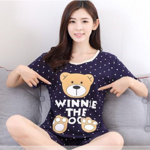 Yeebooter Summer γυναικείες πιτζάμες Εκτύπωση κινουμένων σχεδίων Χαριτωμένα πυτζάμες με κοντό μανίκι πιτζάμες Mujer Leisure Homewear για κορίτσια