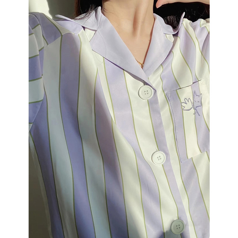 Νέες μεταξωτές πιτζάμες για γυναίκες Πυτζάμες με γλυκιά στάμπα Γυναικεία κοντομάνικα σορτς παντελόνια για το σπίτι Γυναικείες πιτζάμες Mujer Σετ υπνοδωματίων