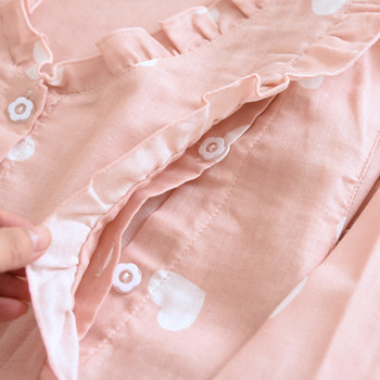 Fdfklak Памучни комплекти спално облекло за бременни и кърмачки с дълъг ръкав Бременни домашни пролетни нови тънки пижами за кърмене Костюми