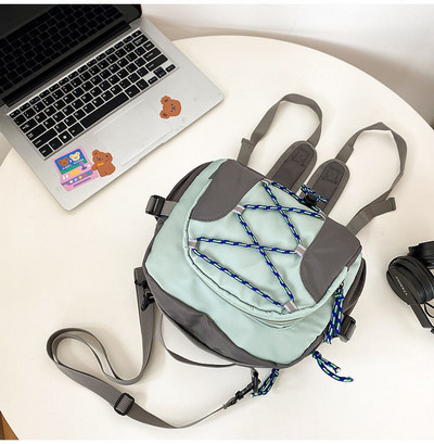 Σακίδιο πλάτης Nylon αδιάβροχο επίδεσμο συμπαγές φερμουάρ Casual Fashion Απλό μικρό σακίδιο πλάτης Τσάντα ώμου Ελαφρύ σακίδιο πλάτης