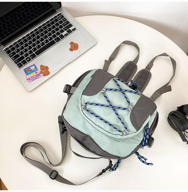 Σακίδιο πλάτης Nylon αδιάβροχο επίδεσμο συμπαγές φερμουάρ Casual Fashion Απλό μικρό σακίδιο πλάτης Τσάντα ώμου Ελαφρύ σακίδιο πλάτης