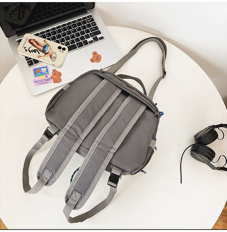 Σακίδιο πλάτης Nylon αδιάβροχο επίδεσμο συμπαγές φερμουάρ Casual Fashion Απλό μικρό σακίδιο πλάτης Τσάντα ώμου Ελαφρύ σακίδιο πλάτης