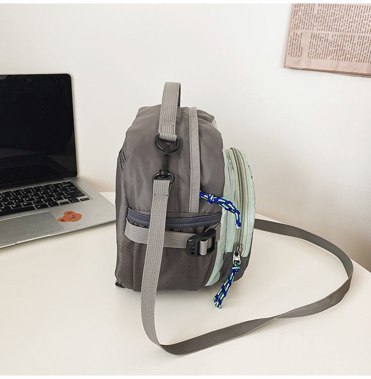 Σακίδιο πλάτης Nylon αδιάβροχο επίδεσμο συμπαγές φερμουάρ Casual Fashion Απλό μικρό σακίδιο πλάτης Τσάντα ώμου Ελαφρύ σακίδιο πλάτης