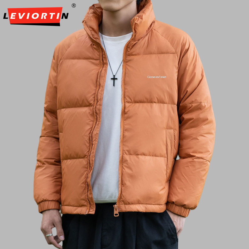 2023 New ανδρικό μπουφάν με λευκή πάπια, ελαφρύ κολάρο με βάση Μασίφ νεανικό κοντό ζεστό παχύρρευστο παλτό Χειμερινά casual ανδρικά ρούχα