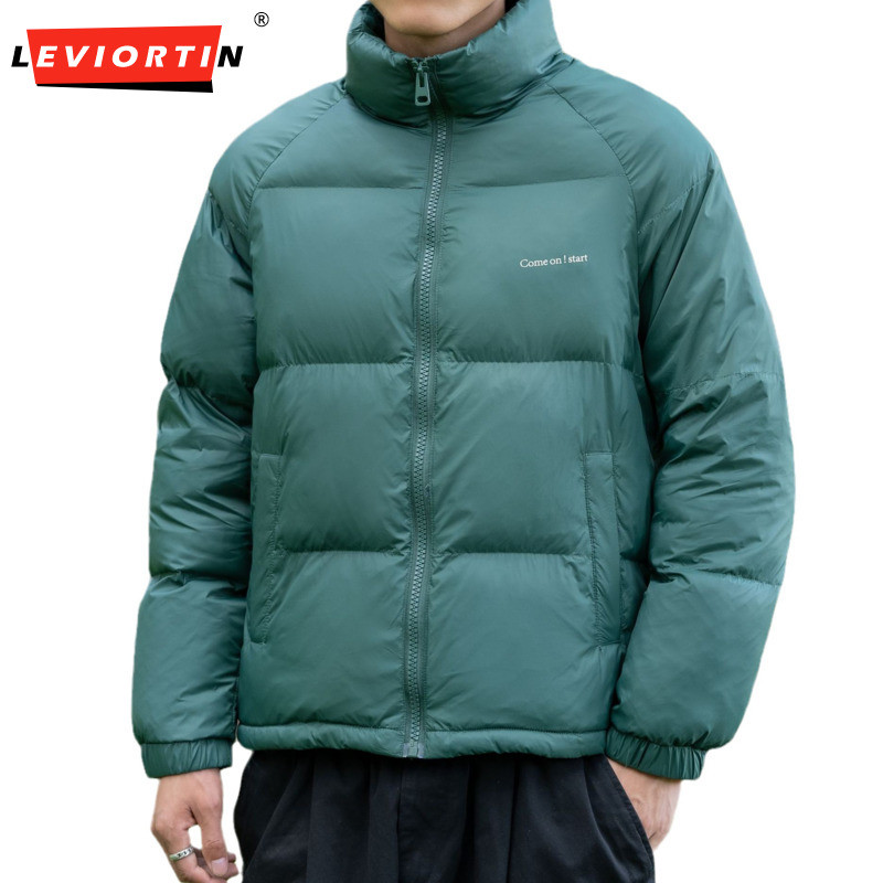 2023 New ανδρικό μπουφάν με λευκή πάπια, ελαφρύ κολάρο με βάση Μασίφ νεανικό κοντό ζεστό παχύρρευστο παλτό Χειμερινά casual ανδρικά ρούχα
