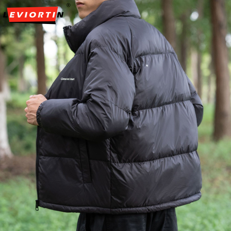 2023 New ανδρικό μπουφάν με λευκή πάπια, ελαφρύ κολάρο με βάση Μασίφ νεανικό κοντό ζεστό παχύρρευστο παλτό Χειμερινά casual ανδρικά ρούχα
