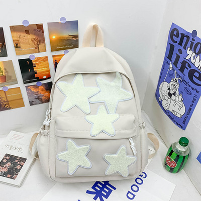 Vintage μόδας τζιν γράμματα αστέρι σακίδια Γλυκιά καθημερινή κορεάτικη σχολική τσάντα Y2k αισθητικής αντίθεσης χρώματος All match Γυναικεία σακίδιο πλάτης