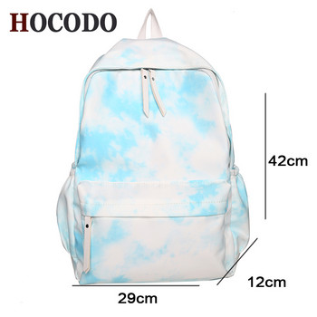 HOCODO Нова дамска раница Tie-Dye Прекрасна ученическа чанта за тийнейджърки Найлонова дамска раница за пътуване Модна водоустойчива раница
