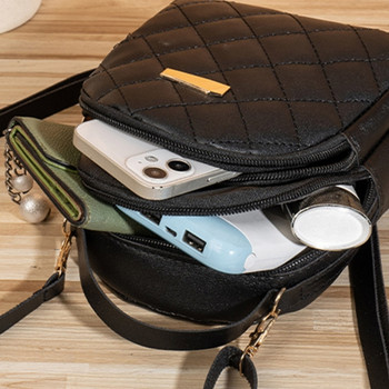 Дамска ватирана раница Цялостна раница Дамска малка ученическа чанта за телефон Дамска ежедневна раница от PU кожа