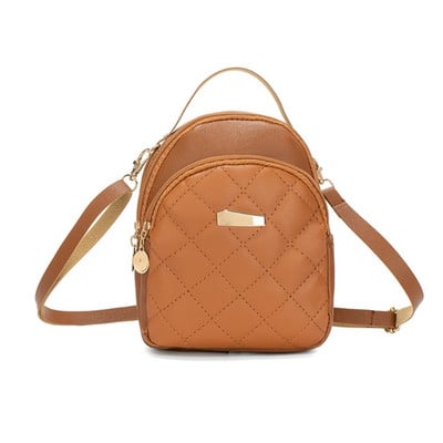 Дамска ватирана раница Цялостна раница Дамска малка ученическа чанта за телефон Дамска ежедневна раница от PU кожа