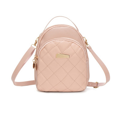 Дамска ватирана раница Цялостна раница Дамска малка ученическа чанта за телефон Дамска ежедневна раница от PU кожа