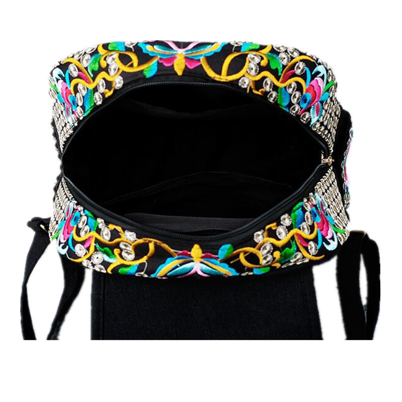 Floral κεντημένα casual καμβά Γυναικείες τσάντες πλάτης για κορίτσια Ethnic σχολικές τσάντες γυναικείες vintage σακίδιο πλάτης με πολλαπλές τσέπες τσάντες ταξιδιού