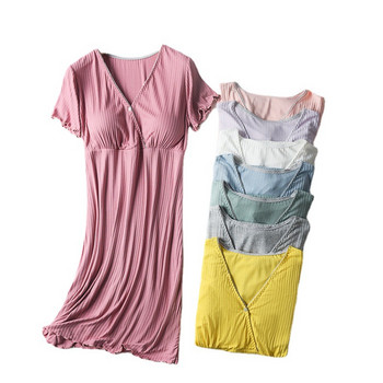 Модални дрехи за бременни Нощници за кърмене Спално облекло за кърмачки Болнични широки пижами за кърмене Рокля за бременни