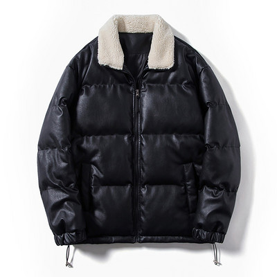 Ανδρικό ελαφρύ ζεστό μπουφάν Χειμερινό παλτό με κουκούλα Ανδρικό φθινοπωρινό και χειμερινό μονόχρωμο πέτο με φλις φερμουάρ διπλής όψης