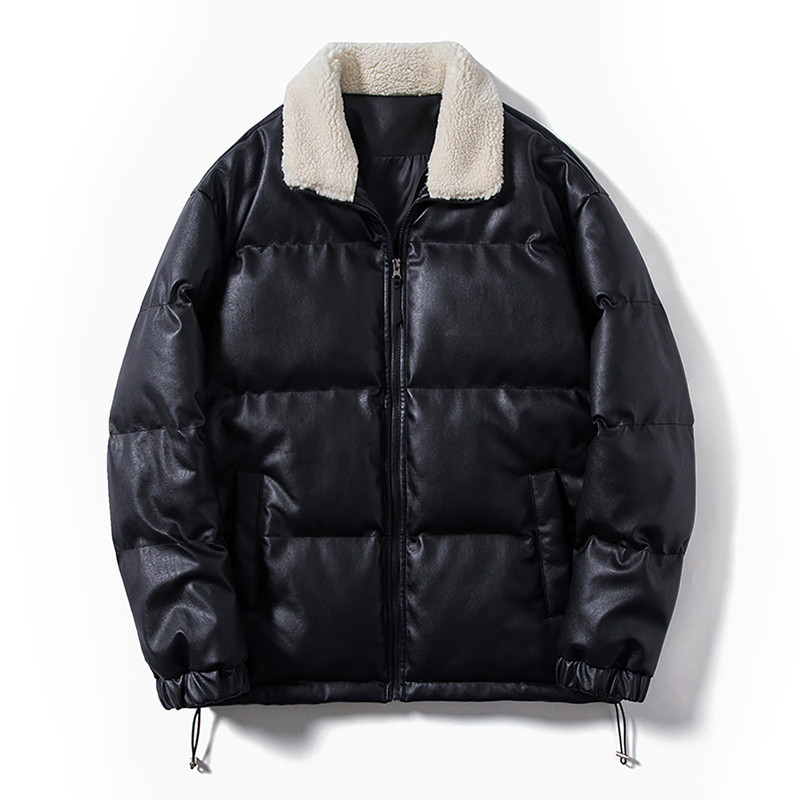 Ανδρικό ελαφρύ ζεστό μπουφάν Χειμερινό παλτό με κουκούλα Ανδρικό φθινοπωρινό και χειμερινό μονόχρωμο πέτο με φλις φερμουάρ διπλής όψης