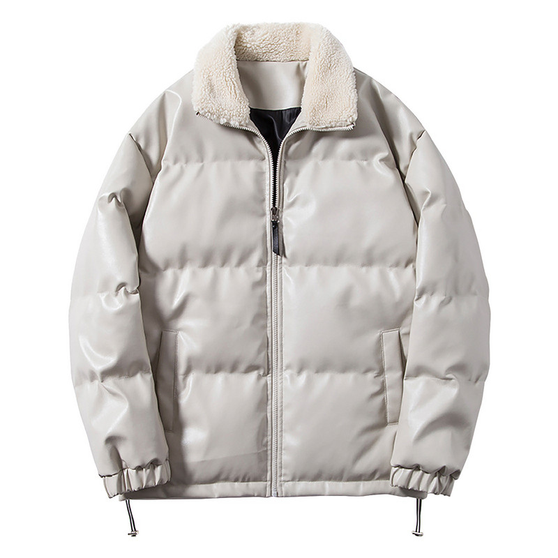 Ανδρικό ελαφρύ ζεστό μπουφάν Χειμερινό παλτό με κουκούλα Ανδρικό φθινοπωρινό και χειμερινό μονόχρωμο πέτο με φλις φερμουάρ διπλής όψης