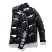 Ανδρικό χειμωνιάτικο βελούδινο χοντρό ζεστό όρθιο γιακά μπουφάν για άντρες Αντιανεμικό ελαφρύ πουπουλένιο ανδρικό παλτό με στάμπα ανδρικό