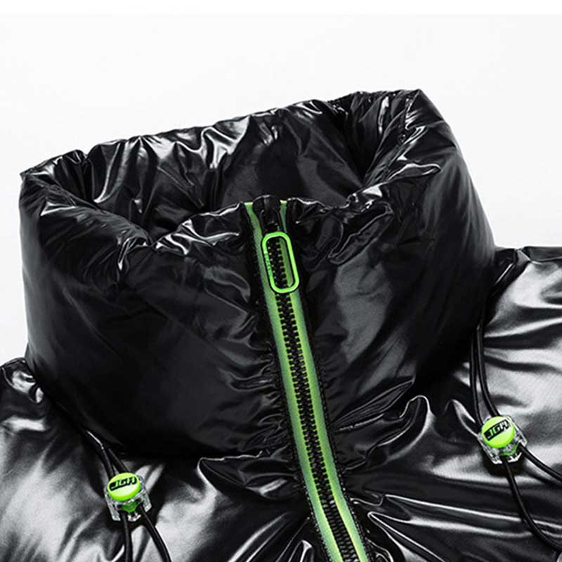 Ανδρικό χειμωνιάτικο βελούδινο χοντρό ζεστό όρθιο γιακά μπουφάν για άντρες Αντιανεμικό ελαφρύ πουπουλένιο ανδρικό παλτό με στάμπα ανδρικό