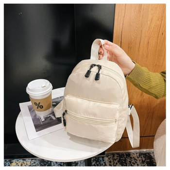 2023 Мини Дамски раници Тенденция найлонова женска чанта Малки училищни чанти Бяла раница за тийнейджърки Ученическа ежедневна раница сумка