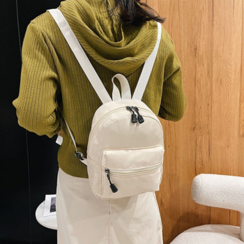 2023 Мини Дамски раници Тенденция найлонова женска чанта Малки училищни чанти Бяла раница за тийнейджърки Ученическа ежедневна раница сумка
