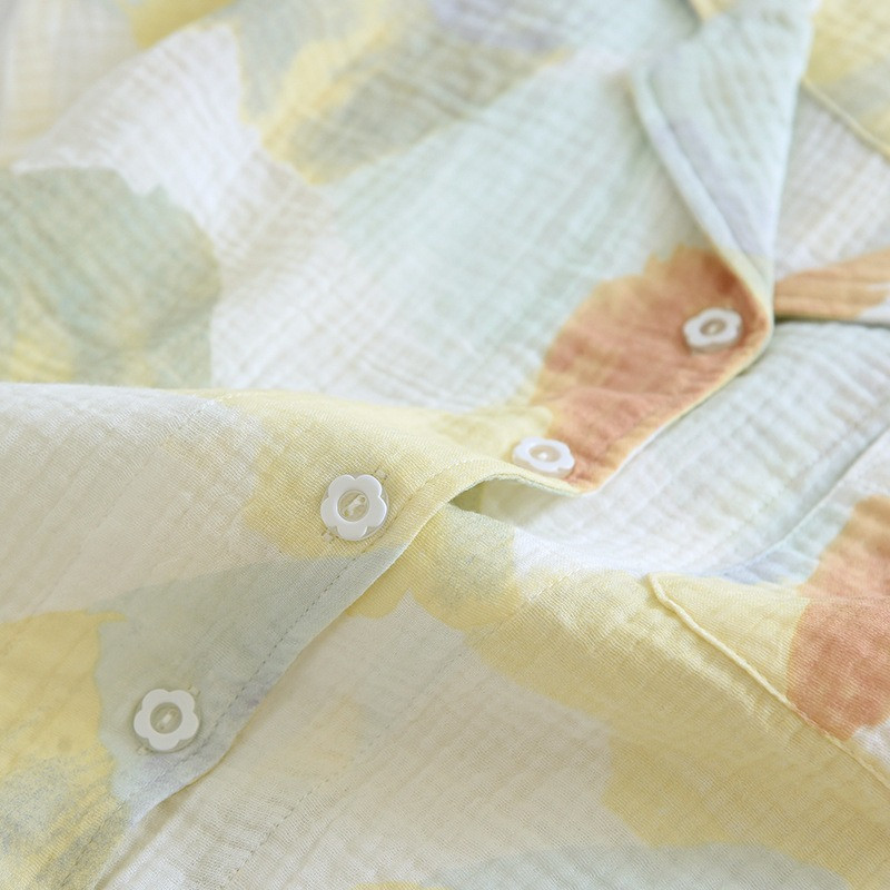 Pidžaama komplekt Lühikeste varrukatega naiste suvine kardigan krepp puuvillane õhuke magus trendikas naiste 2 tk pidžaama elegantne