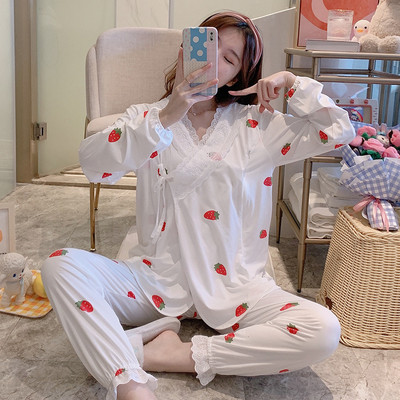 100% puuvillane õhuke topeltmarli rasedatele imetavatele magamisriided koduriided rasedatele kevadiseks raseduseks pidžaamad