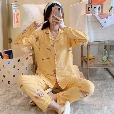 100% puuvillane õhuke topeltmarli rasedatele imetavatele magamisriided koduriided rasedatele kevadiseks raseduseks pidžaamad