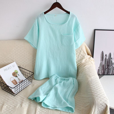 Armas soliidne tüdrukute pidžaamakomplekt Korea suvine uus lühikeste varrukatega vaba aja magamisriided Naiste lahtised öörõivad Pullover koduriiete ülikond
