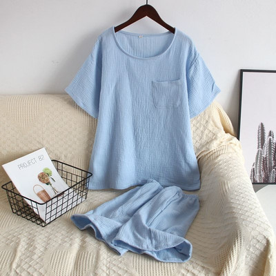 Armas soliidne tüdrukute pidžaamakomplekt Korea suvine uus lühikeste varrukatega vaba aja magamisriided Naiste lahtised öörõivad Pullover koduriiete ülikond