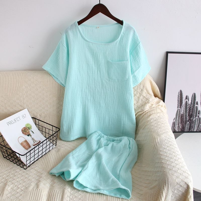 Armas soliidne tüdrukute pidžaamakomplekt Korea suvine uus lühikeste varrukatega vaba aja magamisriided Naiste lahtised öörõivad Pullover koduriiete ülikond