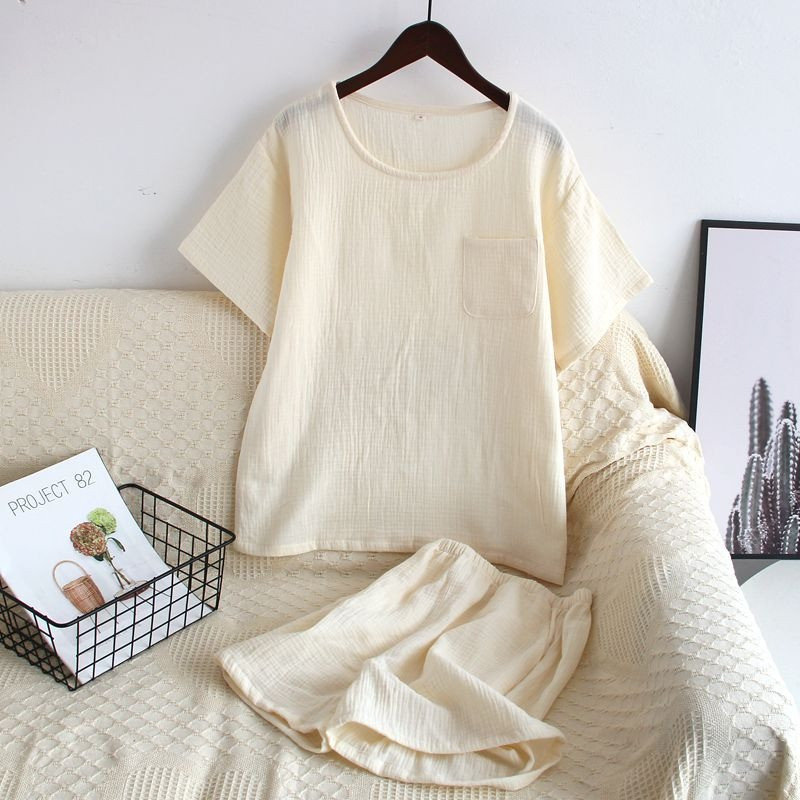 Armas soliidne tüdrukute pidžaamakomplekt Korea suvine uus lühikeste varrukatega vaba aja magamisriided Naiste lahtised öörõivad Pullover koduriiete ülikond