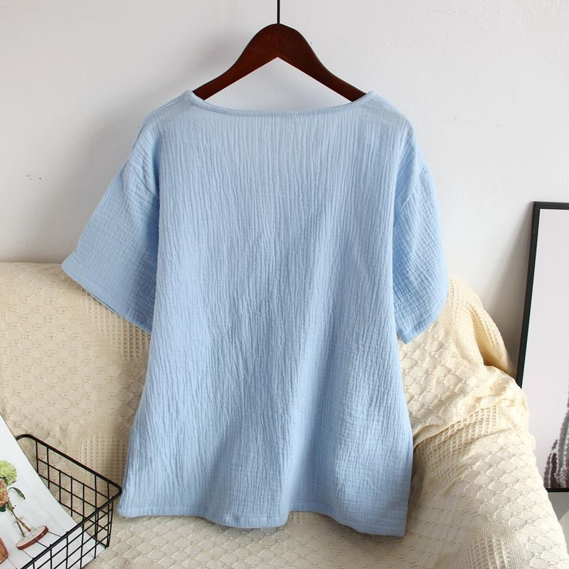 Armas soliidne tüdrukute pidžaamakomplekt Korea suvine uus lühikeste varrukatega vaba aja magamisriided Naiste lahtised öörõivad Pullover koduriiete ülikond