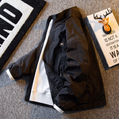 Ελαφρύ Ice Silk Διπλή στρώση όρθιο γιακά Αντρικά Ρούχα Προστασίας από τον ήλιο Καλοκαιρινό Λεπτό Χαλαρό Χαλαρό Ανδρικό παλτό για εξωτερικούς χώρους