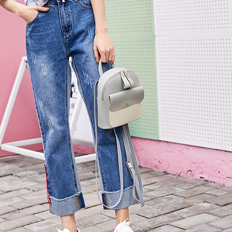 Μόδα μίνι γυναικείο σακίδιο πλάτης πολλαπλών λειτουργιών Πακέτο τηλεφώνου Patchwork Πορτοφόλι για κορίτσια Θήκη κινητού τηλεφώνου Μικρό σακίδιο πλάτης για εφηβική σχολική τσάντα