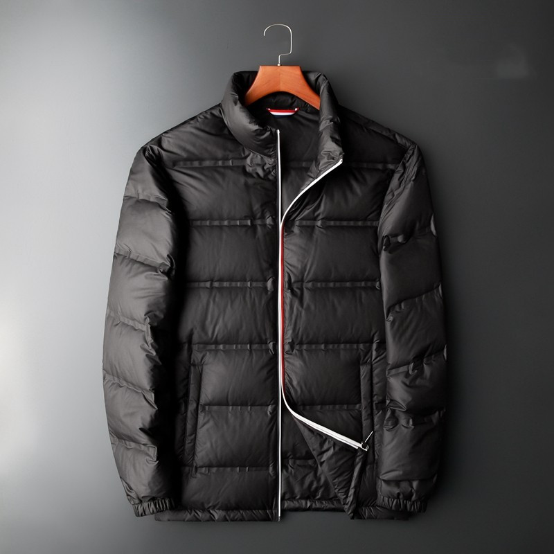 Îmbrăcăminte pentru bărbați de marcă de mărimi plus Jachetă de iarnă ultra ușoară, rezistentă la apă și vânt, cu guler la modă Parka casual din puf